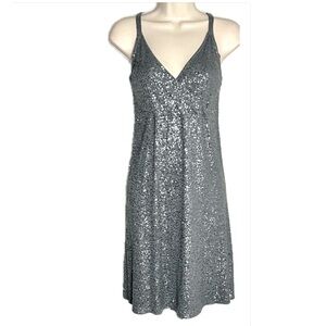 💟 Eileen Fisher Like New Sequin Sparkle dress with spaghetti straps and V-Neck